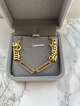 Double Name Pave Necklace