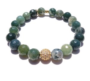Beth Gold Bracelet - Emerald / Standard size / Stretch - 