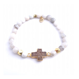 Faith Petite Bracelet - White Agate / Standard size / 