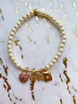 Pearl Bar Charm Bracelet - Rania Dabagh Jewelry
