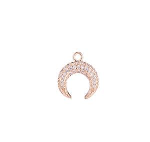 Rose Gold Pave Crescent Charm