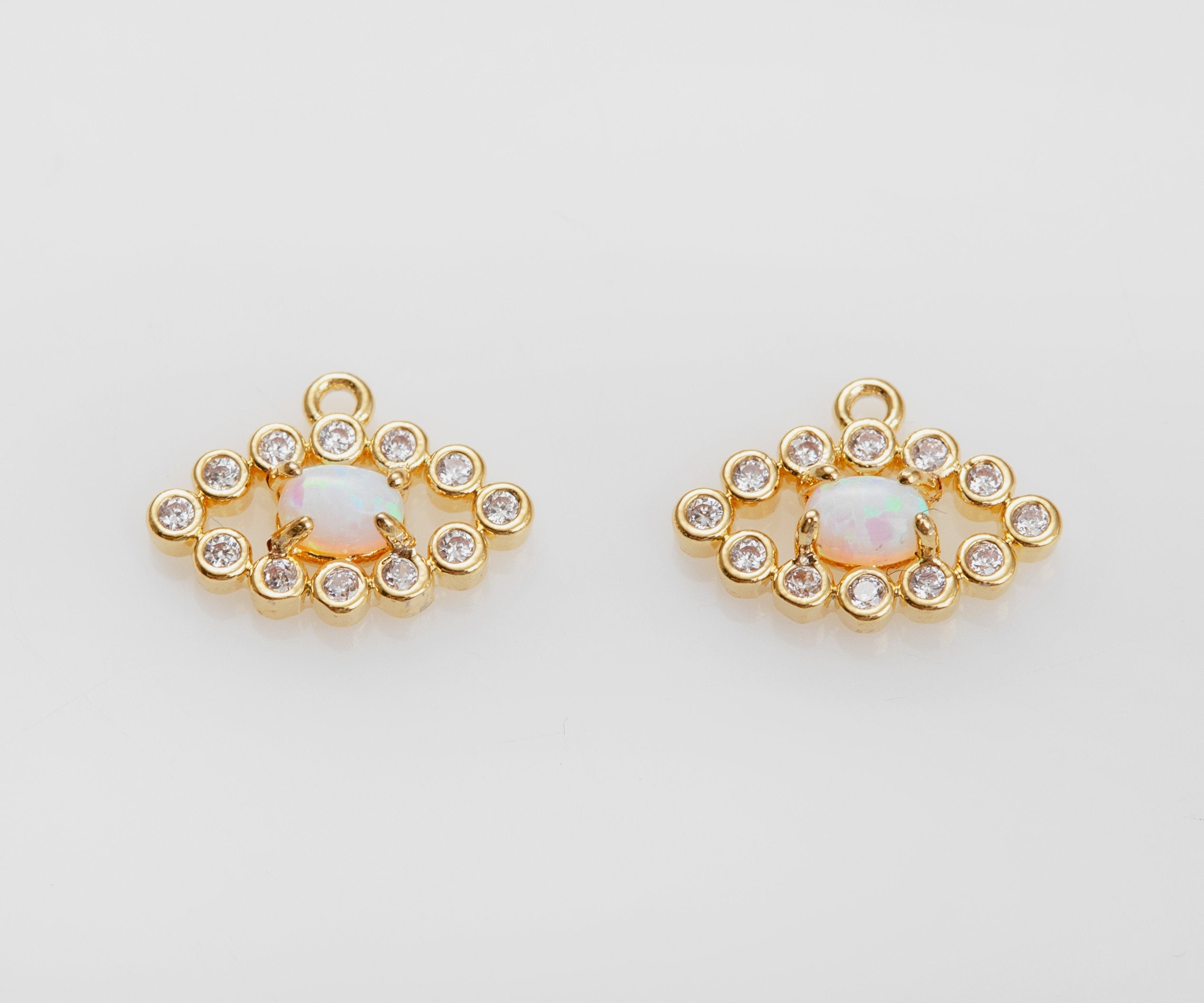 Pave Opal Evil Eye Charm - Rania Dabagh Jewelry