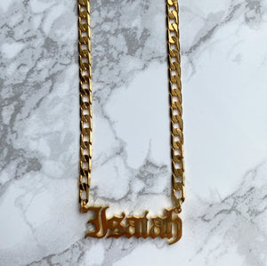 Old English Name Necklace - Rania Dabagh Jewelry