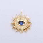 Sunburst Sapphire Evil Eye Charm - Rania Dabagh Jewelry