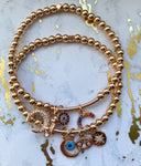 Rose Gold Bar Charm Bracelet - Rania Dabagh Jewelry